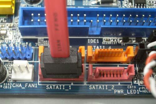 Attach SATA Cable to the Motherboard There are two ends for a SATA