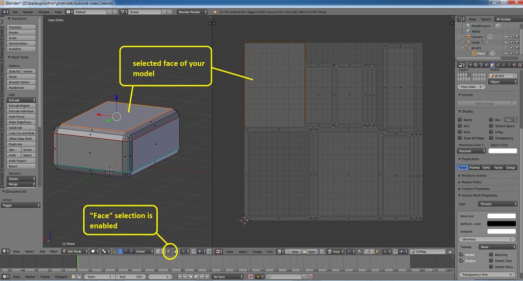 When you select it on your model, you can see the selection on your UV: Now you can: 1.