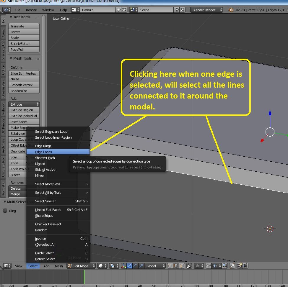 Fortunately, in Blender we can choose, where to cut. Go to Edit mode.