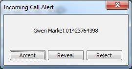 Receiving a call from a Contact If the incoming number of an external call is matched within the Contacts database the name of the caller will be displayed within Call Status and Incoming Call Alert