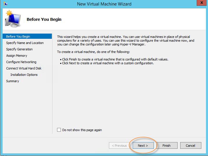 3. The New Virtual Machine wizard launches. On the Before You Begin page, click Next.