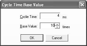 Setting the Cycle Time Base Value Section 3-5 3-5 Setting the Cycle Time Base Value The cycle time base value is a multiplier applied to the actual device cycle time.