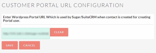 Note: WordPress portal URL configuration is mandatory for Portal user creation from SuiteCRM.