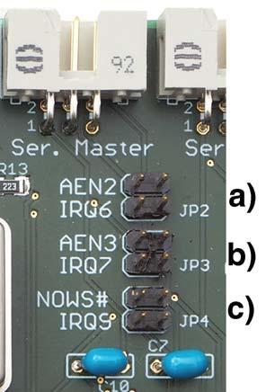 ISA Host Controller 15a Hardware Reference 12 JP 2, 3, 4 configuring the signals SEL_A, SEL_B, and SEL_C These microcontroller signals can be used for different purposes: a) SEL_A can be programmed