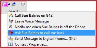 tip. Left click - morenumbers Click the phone status icon to display additional contact numbers.