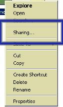 Figure 6-10. Explorer context menu Select Sharing to open the configuration dialog. Figure 6-11. Share configuration dialog Adjust the settings for the selected directory.
