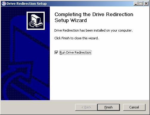 Drive Redirection dialog Device This is the address (either the DNS