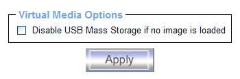 6.3.4 Options Figure 6-17. USB mass storage option Set this option to disable the mass storage emulation (and hide the virtual drive) if no image file is currently loaded.