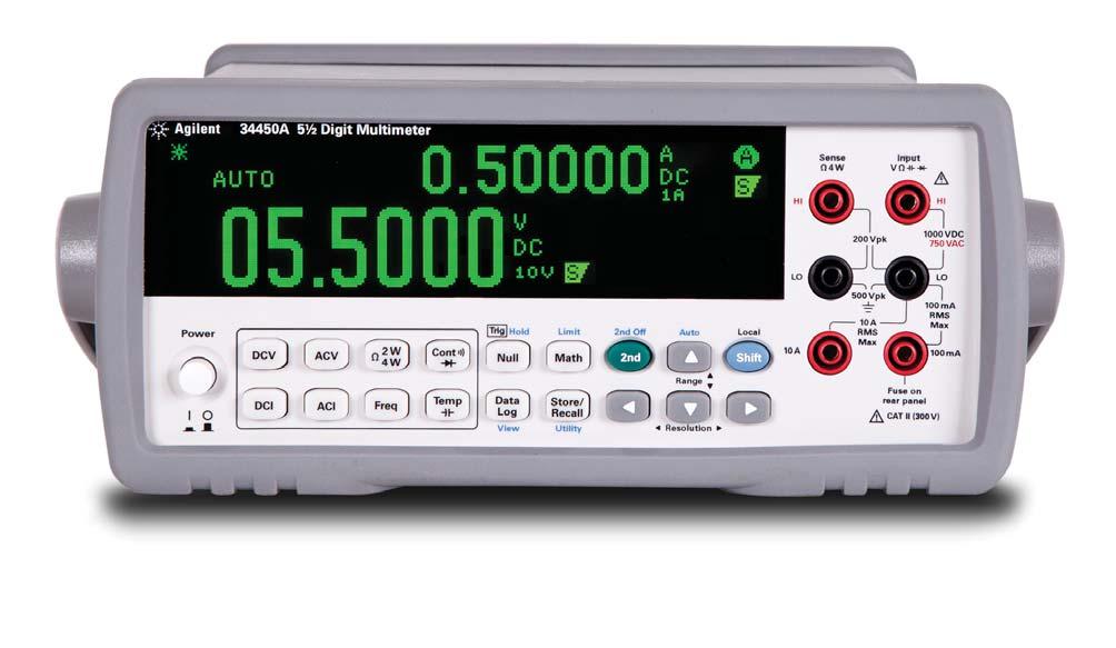 True RMS AC voltage & current, frequency, continuity, diode test, capacitance and temperature Up to 50,000 memory points for data