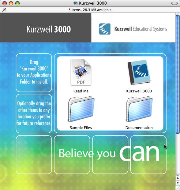 Installing Kurzweil 3000 on Mac OS X Installing Kurzweil 3000 on Mac OS X To install Kurzweil 3000 on Mac OS X: 1.
