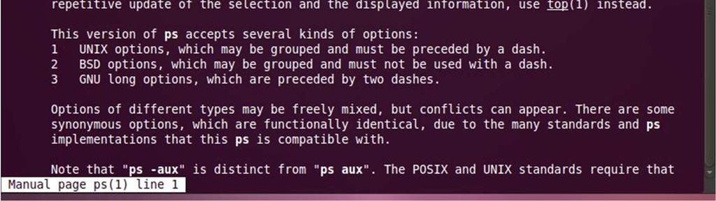 information about Linux commands: The man pages are