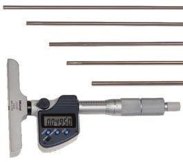 2 Micrometers DEPTH MICROMETER Ø4mm interchangeable rods, with lapped measuring end,
