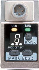 Nomenclature Operation indicator Turns when the mark is detected. (when Pin is set as NO) 7-segment indicator () Displays the BANK No. being selected.