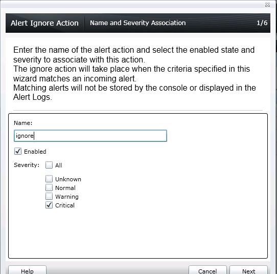 Name and Severity Association 3. Alert category, source, date/range and time can be customized as described for Alert Email Action. 4.