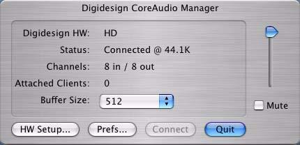 Digidesign CoreAudio Manager You can configure the Digidesign CoreAudio Driver using Digidesign CoreAudio Manager, or from within most third-party CoreAudio-compatible client applications (such as