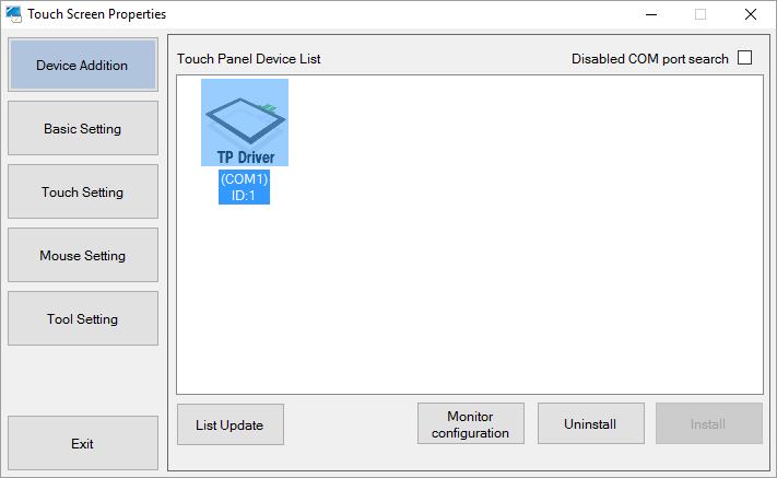 Chapter 5 Reference Information 5-1. Uninstalling the Touch Panel Driver USB Connection The touch panel driver for USB connection does not have to be uninstalled.