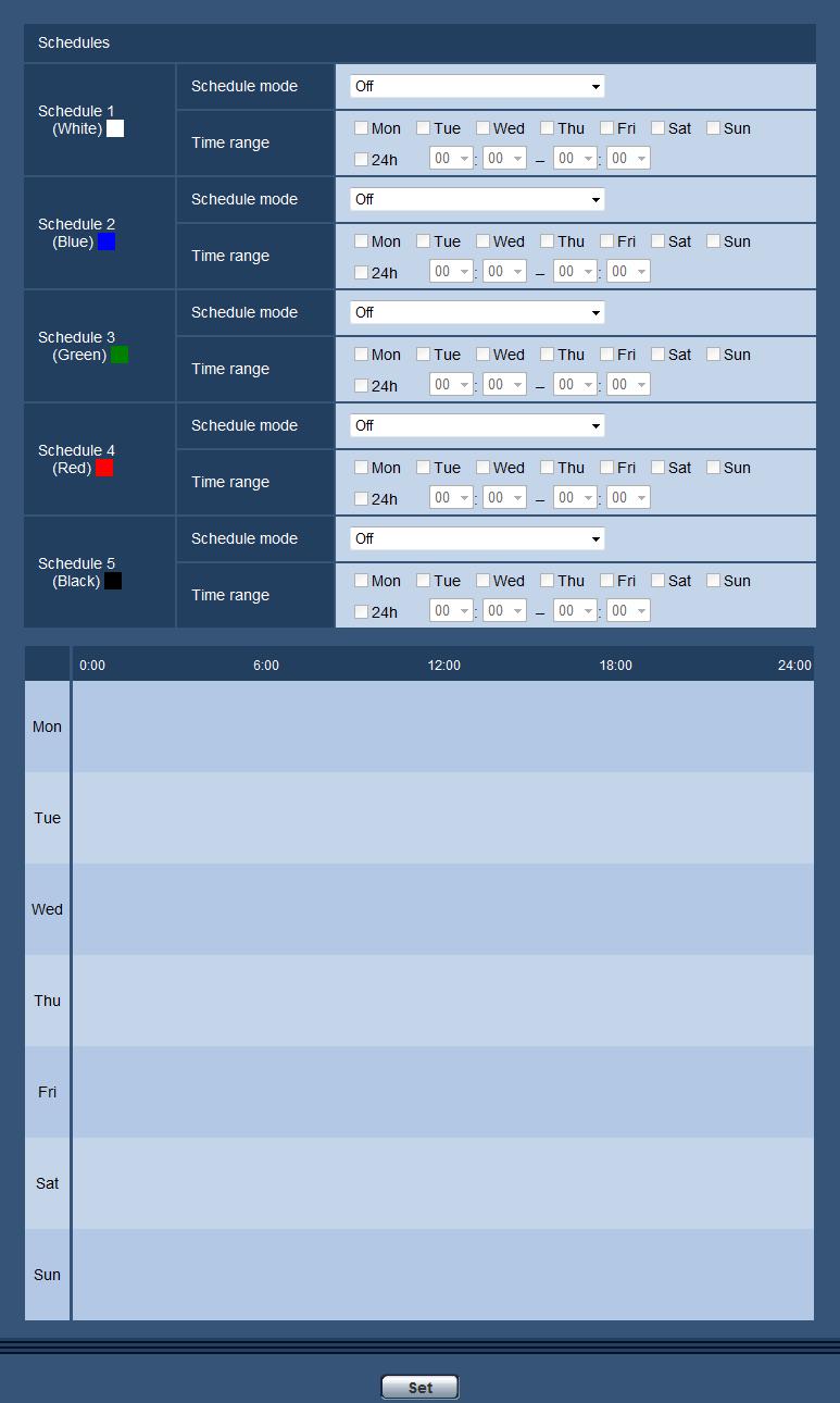 17 Configure the settings relating to the schedules [Schedule] 2.