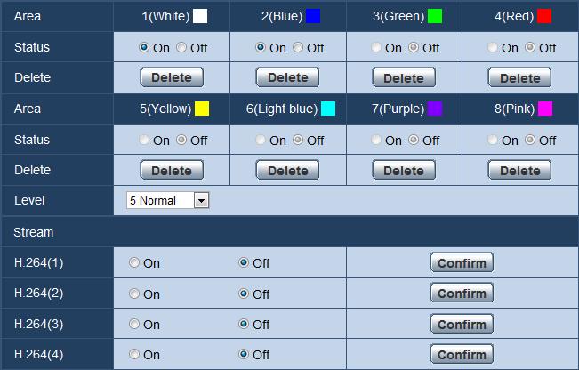11 Configure the settings relating to images and audio [Image/Audio] 11.8 Configure the VIQS area The VIQS area is specified by following the steps below. 1. Drag the mouse on the screen to specify the area (up to 8 areas).