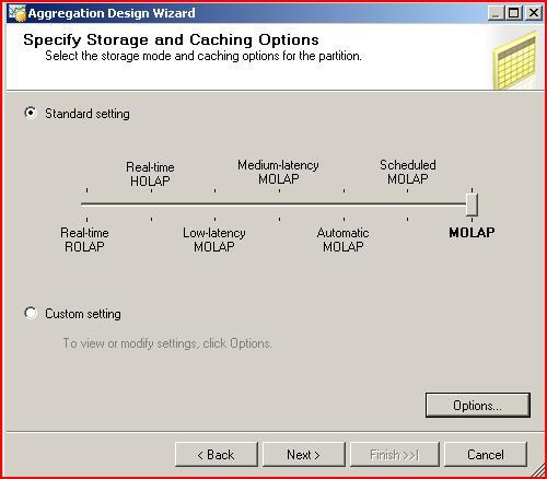 At the Specify Storage and Caching Options, select