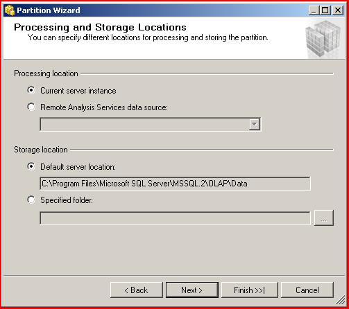 At the Processing and Storage Locations windows, ensure the correct Processing location and Storage