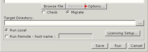 3. Click the Options... button. Page 135 The Batch Options dialog box displays. 4. Select the Migration Batch tab.