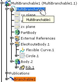 Page 63 Note that if you click Cancel in the bundle segment definition dialog box, the Branchable2 will be deleted from the specification tree as well as the geometry.