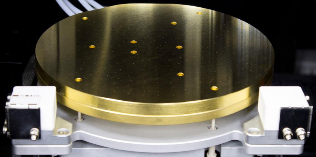 NON-THERMAL CHUCKS RF Wafer Chuck 150 mm 200 mm Connectivity Coax BNC (f) Coax BNC (f) Diameter Material Chuck surface 150 mm with 2 integrated AUX areas Nickel plated aluminum (flat with 0.