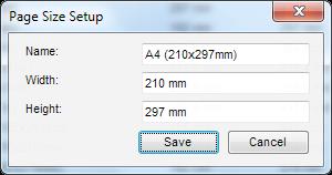 Users can add or remove page sizes that user can select in the Page Size menu in the Document Setup dialog. Add Click the Add button to add a new page size.