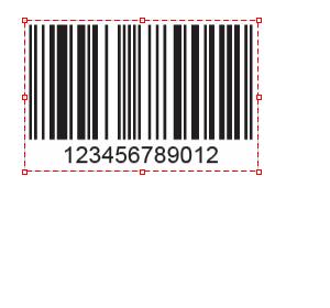 The barcode fills the barcode box but the scaling is