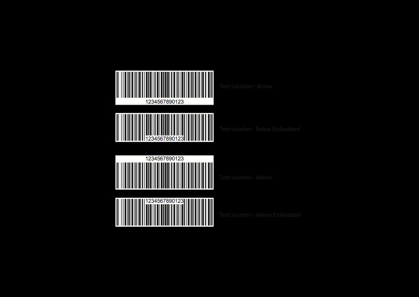 h. Barcode Text Justification Check this option to justify the barcode text with the left and right edges of the barcode.