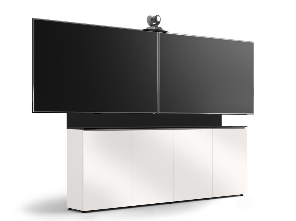 COLLABORATION FURNITURE Holds two 55-90 TVs / Panels up to