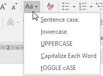 Changing Case Word provides a quick tool for switching text between uppercase and lowercase letters. You can also format text so the first letters of each line or each word become lowercase.