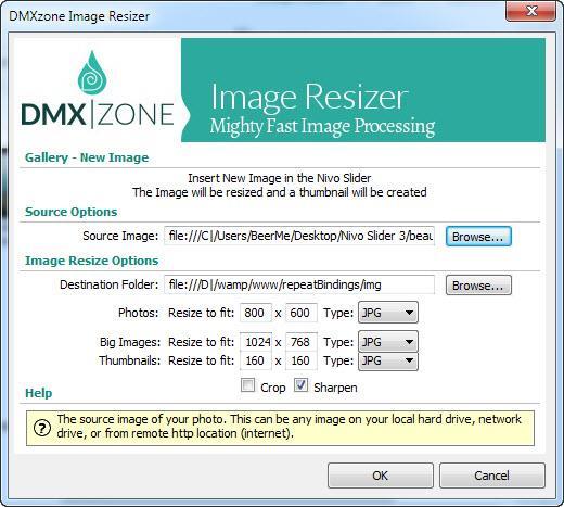 Nivo Slider 3 Integrated Resizer - Resize all your images super-fast to a regular size for the slider, bigger size for display the image in Lightbox or as thumbnails.