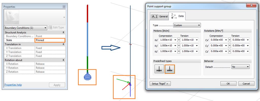 6.9. Boundary conditions In Revit, Boundary Conditions command allows to choose between three kinds of boundary conditions: Point, Line, and Area.