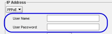Configure External Interface (eth1) 4. In the IP Address section, select PPPoE from the drop-down list. 5.