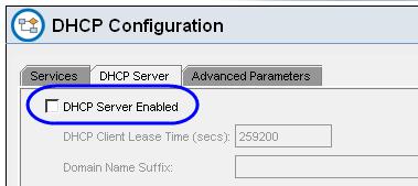 Do not save changes yet, but go to the next task. Disabling the DHCP server To disable the internal DHCP server: 1.