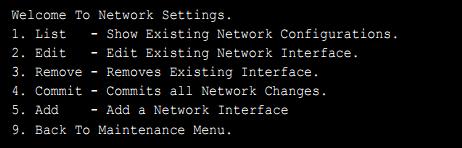 The Networking Settings menu appears like Figure 18. FIGURE 18. Networking Settings Menu 7.