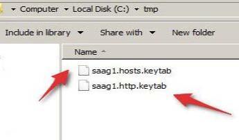2. Verify the files were created in the destination folder: 3. Log in using expert to the internal node SAAG using WinSCP. 4. Upload the keytab files to.../home/expert. 5.