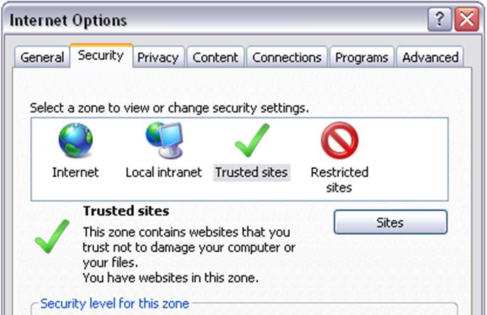 Setting up Scripting for Trusted Sites Make sure