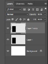 It s identical to Layer 1 but Photoshop has called it Layer 1 Copy. See Fig 13. Fig 13. 17.