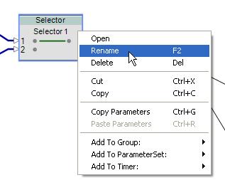 Rename any signal processing block by right clicking and selecting Rename, or by pressing F2. Figure 3.