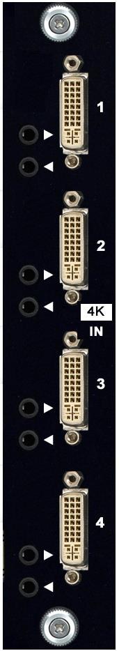 4K DVI Input Board (PM-DIS4-U) DVI Input Board (PM-DIS4-U) Specifications Number of Port 4 DVI ports, 4 Stereo In/out ports Connector Type Female DVI connector, Female 3.