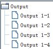 Output interface status: click the Outputs tab, and double click the "Output*" root node, it will show the output interface list, as shown in Figure 3.4-5. Connect an output interface with a screen.