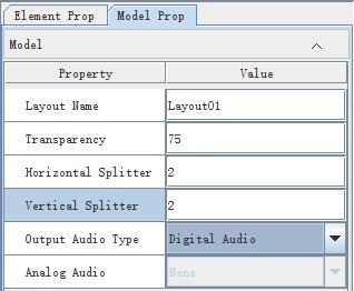 Figure 3.5-11 The Model Properties Tab The model properties contain the following items: Item Value Range Default Description Layout Name -- -- Set the name of the model.