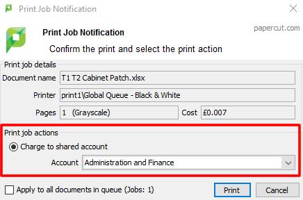 (Please remember to log out of your session when finished) Printing All print jobs go into one of two queues, Global Queue - Black & White and Global Queue Colour, select the appropriate one