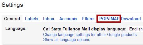 Step 1: Enable POP/IMAP on your Student Email Account Login to your CSUF student email