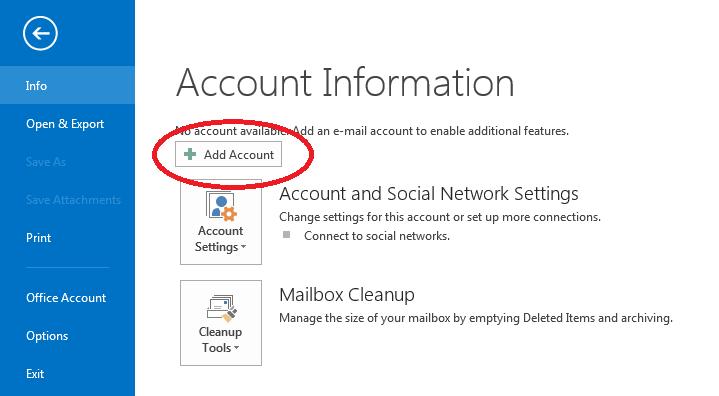 Click on the Next button. When asked if you would like to set up Outlook to connect to an email account, choose Yes and click Next.