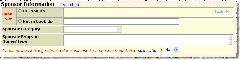 05/29/2009 PAMIS ecaf Analyst User Guide Slide 31 For Sponsors not in the Look Up table, click the radio button next to the phrase Not in