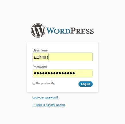 WordPress admin log in area Logging in is simple