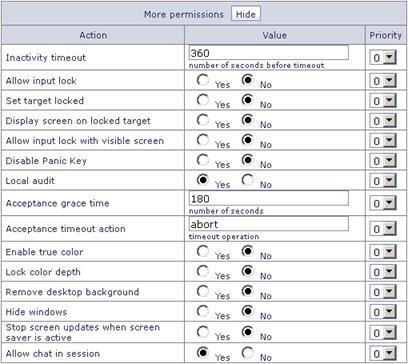 7. Set a permissions schedule if required.